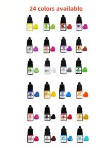 24pcs/Set Epoxy Resin Pigment Kit, 24 Random Colors For Candle Dye Liquid ,Colorant DIY UV Epoxy Resin Mold Jewelry Making Candle Making ,Resin Dye Pigment - Multicolor - View 2