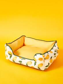 PETSIN 1件装宠物四季舒适透气柠檬时尚印花垫内胆可拆卸可洗猫狗窝垫 - 彩色 - 查看 9