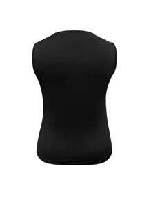 SHEIN 大码女式休闲拼色猫咪印花背心，夏季