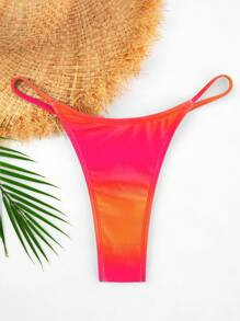 Swim Basics 适合海滩度假的渐变色比基尼泳裤 - 橘色 - 查看 4