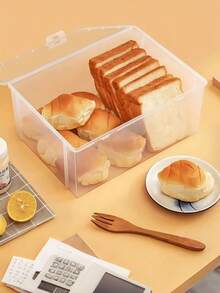 قطعة واحدة من صندوق خبز شفاف - خبز (صندوق حفظ طازج محفوظ بالبرودة) - لوازم مطبخ بلاستيكية - شفاف - مشاهدة 1