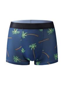 SHEIN Set de 4 boxers para adolescentes varones con estampado de árboles de coco - Multicolor - Ver 6