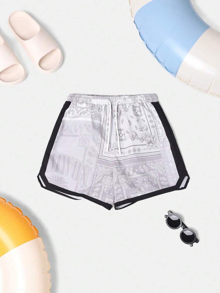 Casual Drawstring Swim Shorts