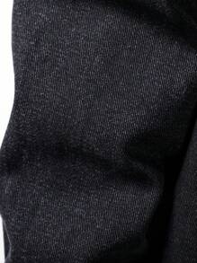 Manfinity LEGND Plus Size Men's Long Sleeve Single-Breasted Casual Pocket Denim Jacket Jean Shirt Men