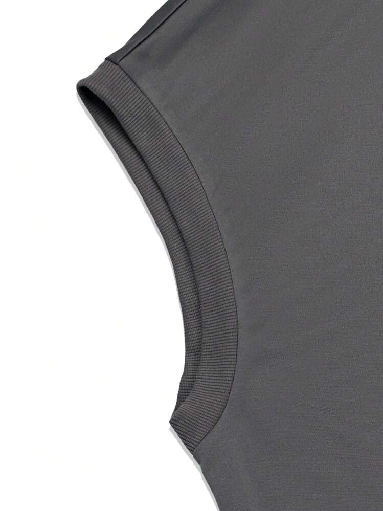 Manfinity Homme Conjunto de top sin mangas y shorts para hombres de talla grande - Gris - Añade 3