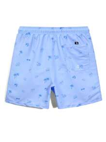 Manfinity Swimmode Traje de baño casual con estampado de vacaciones para hombres