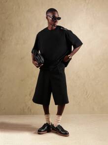 SUMWON 超大号 Sundown Studios T 恤植物印花街头风棕榈叶图案奢华宽松都市时尚 T 恤