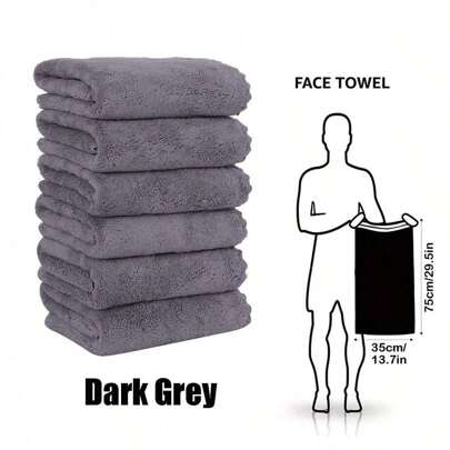 SHEIN 3/6PCS Microfiber Coral Fleece Hand Towel Set, Super Absorbent Face Towel, Multi-Purpose Use For Drying Hair, Drying Water, Wiping Cars, Sports, Travel, Etc, Bathroom Supplies Home Bathroom Decor Summer