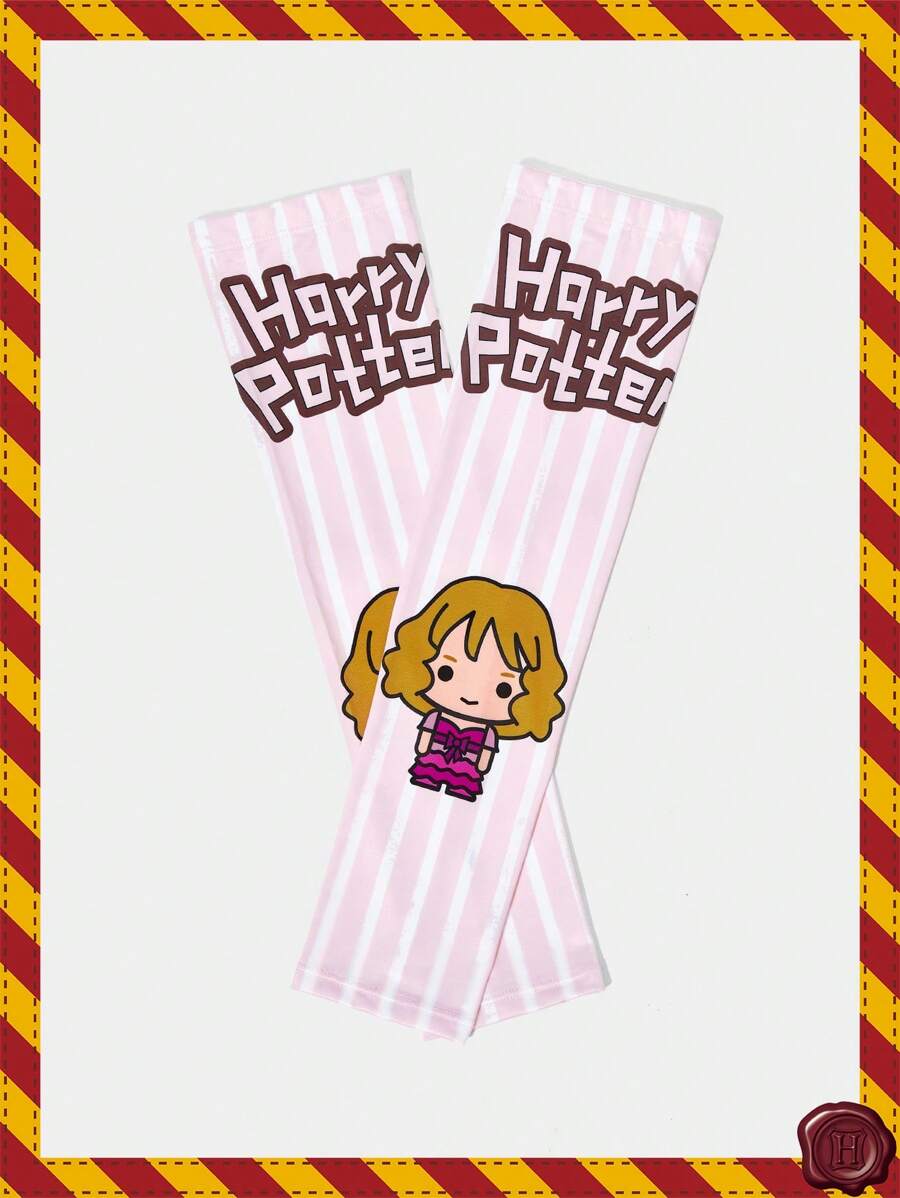 HARRY POTTER X SHEIN 1 Pair Women's Light Pink Cartoon Character