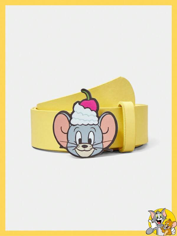 TOM & JERRY X SHEIN Cintura gialla con simpatico motivo a cartone animato