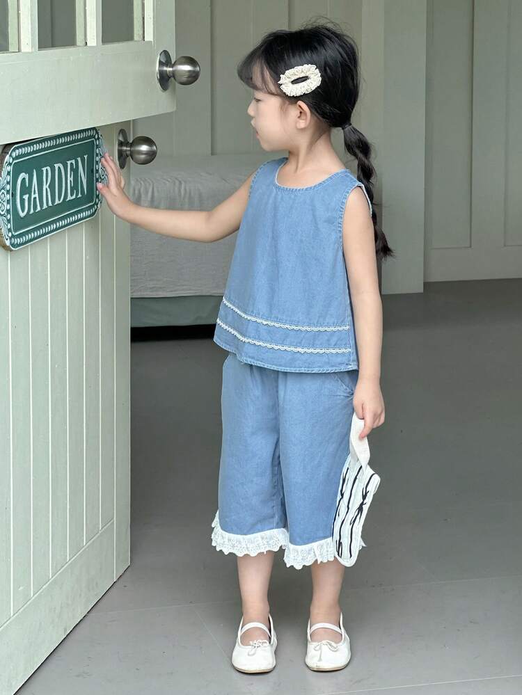 Girls Young Girl Fashion Denim Set