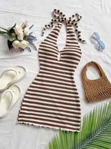 Soleia 女士休闲度假、海滩婚礼宾客、毕业典礼、早午餐、圣帕特里克节、春假、复活节、音乐节、优雅波西米亚风、热带优雅露肩、露背迷你连衣裙，适合办公室/工作