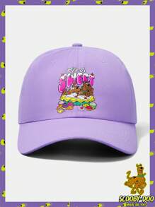 SCOOBY-DOO X SHEIN Cute Cartoon Pattern Purple Baseball Cap - Purple - View 1