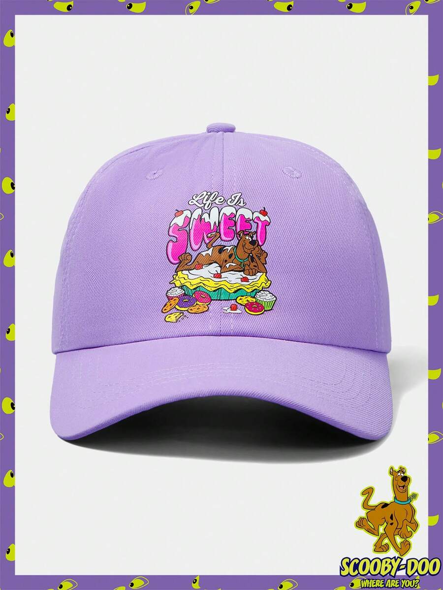 SCOOBY-DOO X SHEIN Cute Cartoon Pattern Purple Baseball Cap - Purple - View 1