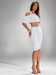 Women Two Pieces Outfits For Daily Wear - White - View 3