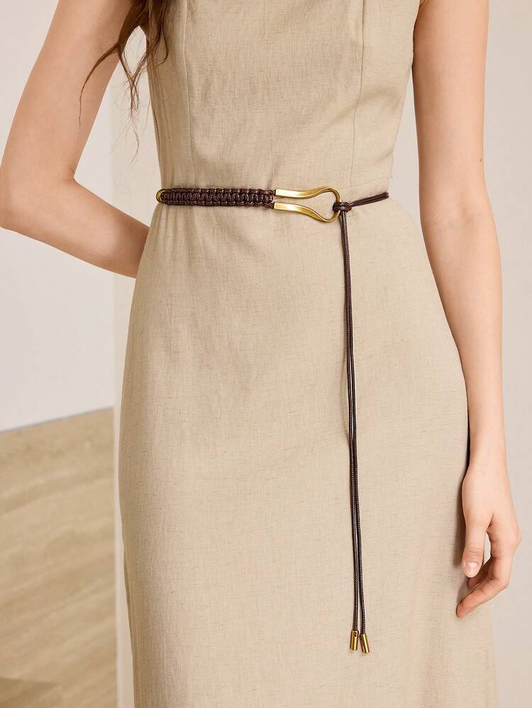 LACE UP METAL BUCKLE BELT