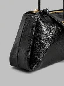 Ontre Túi đeo vai thời trang nữ có khóa kéo hàng ngày - màu đen - Xem 6