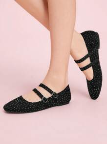 CUCCOO DOLLMOD 女士方头豹纹休闲一脚蹬平底鞋 - 黑色 - 查看 4