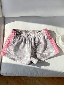 Comfortcana 枝条印花拼布针织宽松短裤 - 彩色 - 查看 6