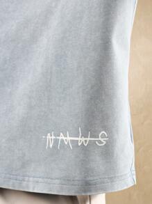 SUMWON Summer Artistic Handwritten Message Loose Fit Cropped Cotton Basic Streetwear Tee Casual Urban Top Skater Contemporary Design Oversize