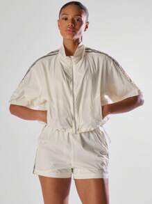 Musera Sport Under Layer Sports Jackets Reflective Graphic Active, Workout, Gym, Running, Run Club ,Padel, Tennis, Pickleball Gym Fitness - White - View 5