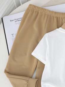 Bubblio Bộ 2 quần áo cổ tròn tay ngắn in họa tiết hoạt hình thường ngày cho bé trai, phù hợp cho mùa hè - Nhiều màu - Xem 5