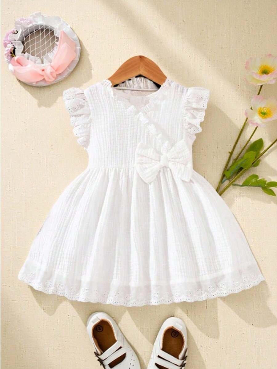 Souflis Souflis 女婴春夏优雅、森系无袖蕾丝连衣裙