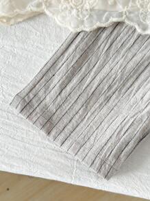 Cozy Pixies 女婴花卉印花圆领无袖上衣和条纹抽绳腰部休闲裤两件套服装 - 杏色 - 查看 9