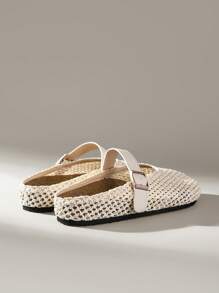 Solecia 女式一脚蹬厚底穆勒乐福鞋，休闲春秋鞋 - 杏色 - 查看 4