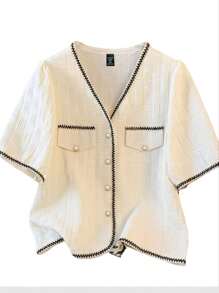 Regalyn Plus-Size Women's Woven Elegant Holiday Summer Shirt