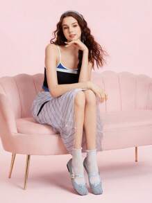 CUCCOO DOLLMOD Elegant Ballet Mary Jane Flat Shoes For Women Spring Shoes Spring Break Easter For Christmas - Baby Blue - View 7