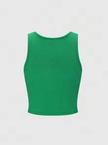 StreetHx Camiseta de tirantes de verano para mujer con estampado de la bandera de Brasil y motivos de fútbol, estilo Y2K, color verde - Verde - Ver 2
