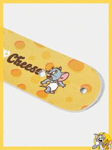 TOM & JERRY X SHEIN 卡通标语奶酪图案 PU 理线器