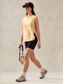 OutZeal Damski, oddychający, miękki, z rozcięciem u dołu, sportowy top na siłownię, do codziennego treningu