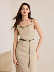 MOTF PREMIUM LACE UP METAL BUCKLE BELT - Coffee - View 3