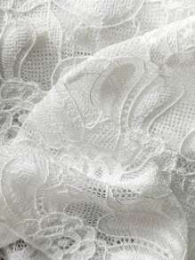 Roylia Stickad topp med tofsar och skör spets för kvinnor - Vitt - Visa 5