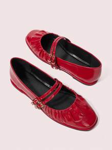 CUCCOO DOLLMOD 女士时尚红色可爱平底舒适乐福鞋 - 紅色 - 查看 9