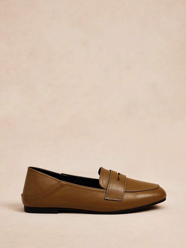 Rosivie 1 Pair Women's Brown Slip-On Sandals With Toe Strap, Suitable For Home And Work Environments
