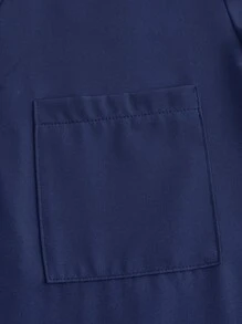 TaskEZ 制服套装：V 领短袖修身衬衫、抽绳直筒休闲裤、手术服套装 - 深邃藍 - 查看 6