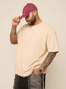 EASEVO Camiseta de manga corta con cuello redondo y estampado de letras vintage informal para hombre talla grande, adecuada para el verano