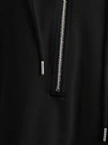 Chiquease Women Asymmetrical Drawstring Hooded Zipper Short Sleeve Sweatshirt, Casual For Spring/Summer Graduation,Back To School,Graduation,Teacher For Women,Back To School Pullover Fall