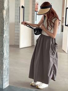 Dazy Kids Teen Girls' Summer Casual Colorblock Sleeveless Dress,Back To School Clothes - Grey - View 5