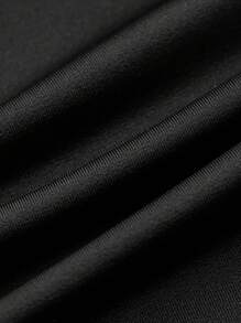 Swim Oasis 女士金属海星装饰连体泳衣（露肩设计）和罩衫套装 - 黑色 - 查看 8