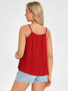 SHEIN LUNE Của phụ nữ Lay động Cami ngọn Cho mùa hè Kỳ nghỉ - Đỏ - Xem 2