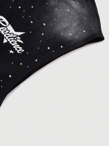 ROMWE MEN Street Life Tank Top Pria Motif Zebra dengan Hiasan Berlian Imitasi, Cocok untuk Dipakai Sehari-hari di Musim Semi/Panas - Hitam - View 4