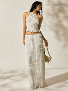 Easelle New Arrival Summer Women's Bohemian Style Vacation Outfit Women Two Pieces Outfits For Daily Wear Expose The Waist
