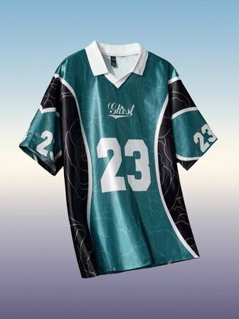 Street Life Polo shirt casual d'été pour hommes avec col contrasté, manches courtes, lettre et graphique numérique