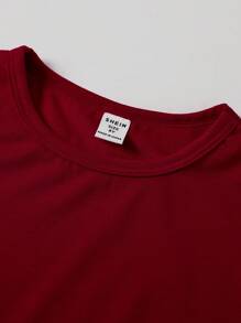 Conjunto de 2 piezas para bebé niño con camiseta de manga corta con estampado de lema y pantalón corto, estilo de moda streetwear
