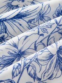 Tween Girl Ditsy Floral Backless Ruffle Hem Casual Comfortable Dress