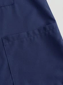 TaskEZ 制服套装：V 领短袖修身衬衫、抽绳直筒休闲裤、手术服套装 - 深邃藍 - 查看 7